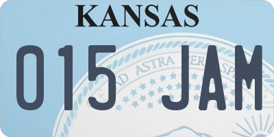 KS license plate 015JAM