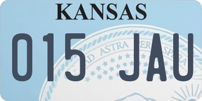 KS license plate 015JAU