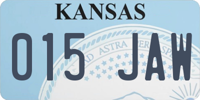 KS license plate 015JAW