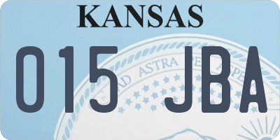 KS license plate 015JBA