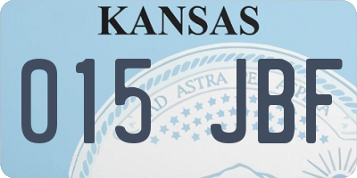 KS license plate 015JBF