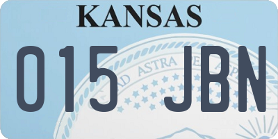 KS license plate 015JBN