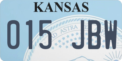 KS license plate 015JBW