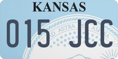 KS license plate 015JCC