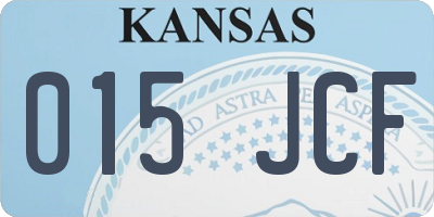 KS license plate 015JCF