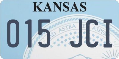 KS license plate 015JCI