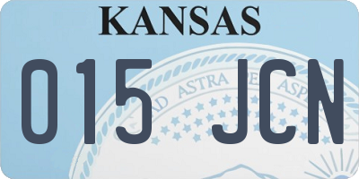 KS license plate 015JCN