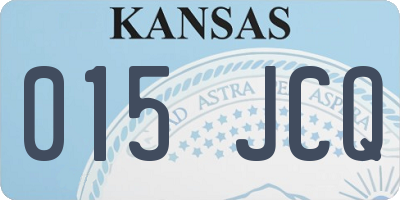 KS license plate 015JCQ