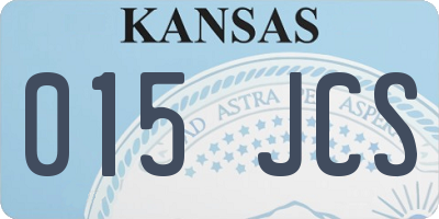 KS license plate 015JCS