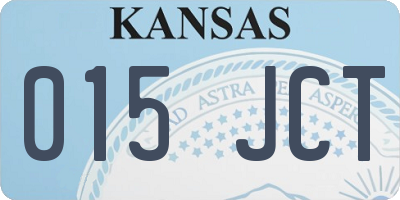 KS license plate 015JCT
