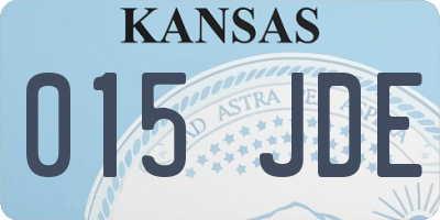 KS license plate 015JDE