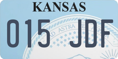 KS license plate 015JDF