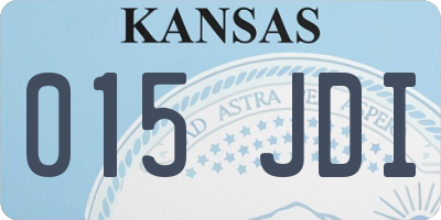 KS license plate 015JDI