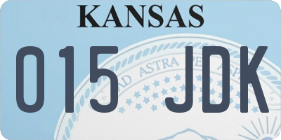 KS license plate 015JDK