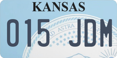 KS license plate 015JDM