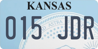 KS license plate 015JDR