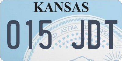 KS license plate 015JDT