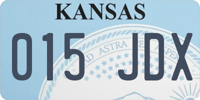 KS license plate 015JDX