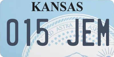 KS license plate 015JEM