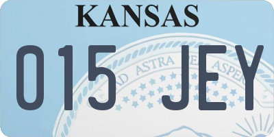 KS license plate 015JEY