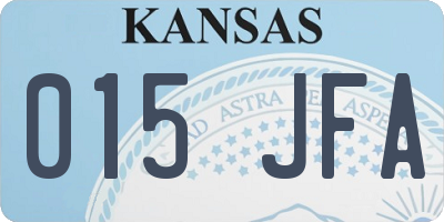 KS license plate 015JFA