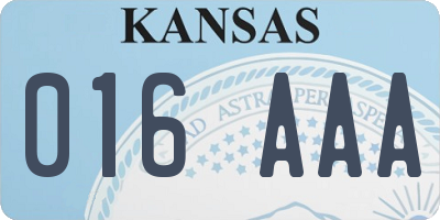 KS license plate 016AAA