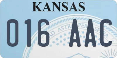 KS license plate 016AAC