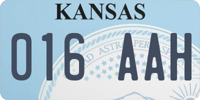 KS license plate 016AAH