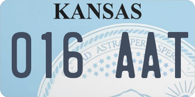 KS license plate 016AAT