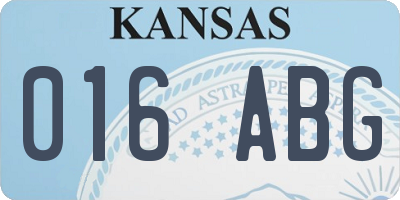 KS license plate 016ABG