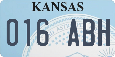 KS license plate 016ABH