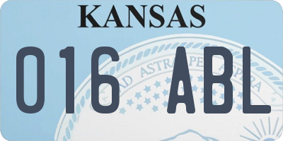 KS license plate 016ABL