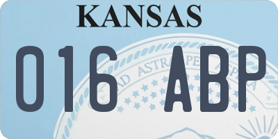 KS license plate 016ABP