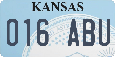 KS license plate 016ABU