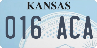 KS license plate 016ACA