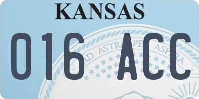 KS license plate 016ACC