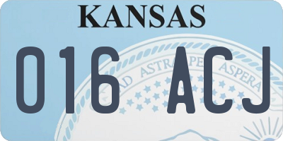KS license plate 016ACJ
