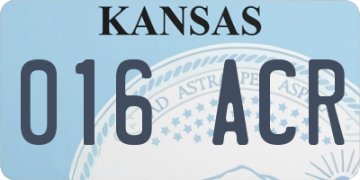 KS license plate 016ACR