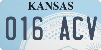 KS license plate 016ACV