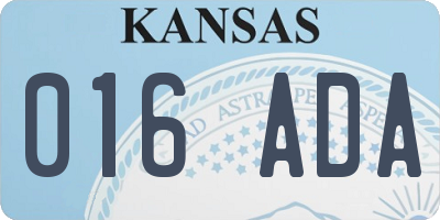 KS license plate 016ADA