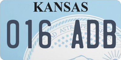 KS license plate 016ADB