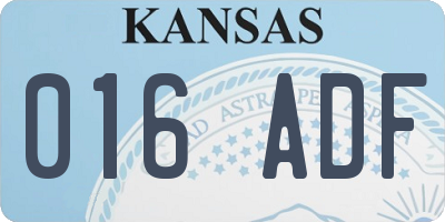KS license plate 016ADF