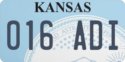 KS license plate 016ADI