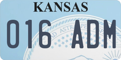 KS license plate 016ADM