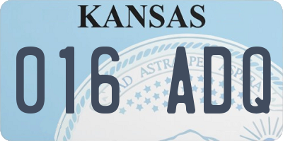 KS license plate 016ADQ