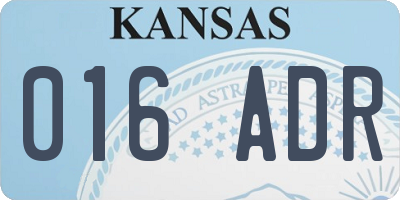KS license plate 016ADR