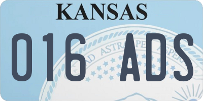 KS license plate 016ADS