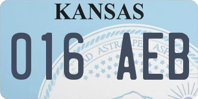 KS license plate 016AEB