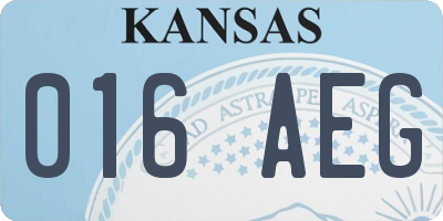 KS license plate 016AEG