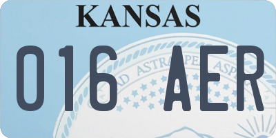 KS license plate 016AER